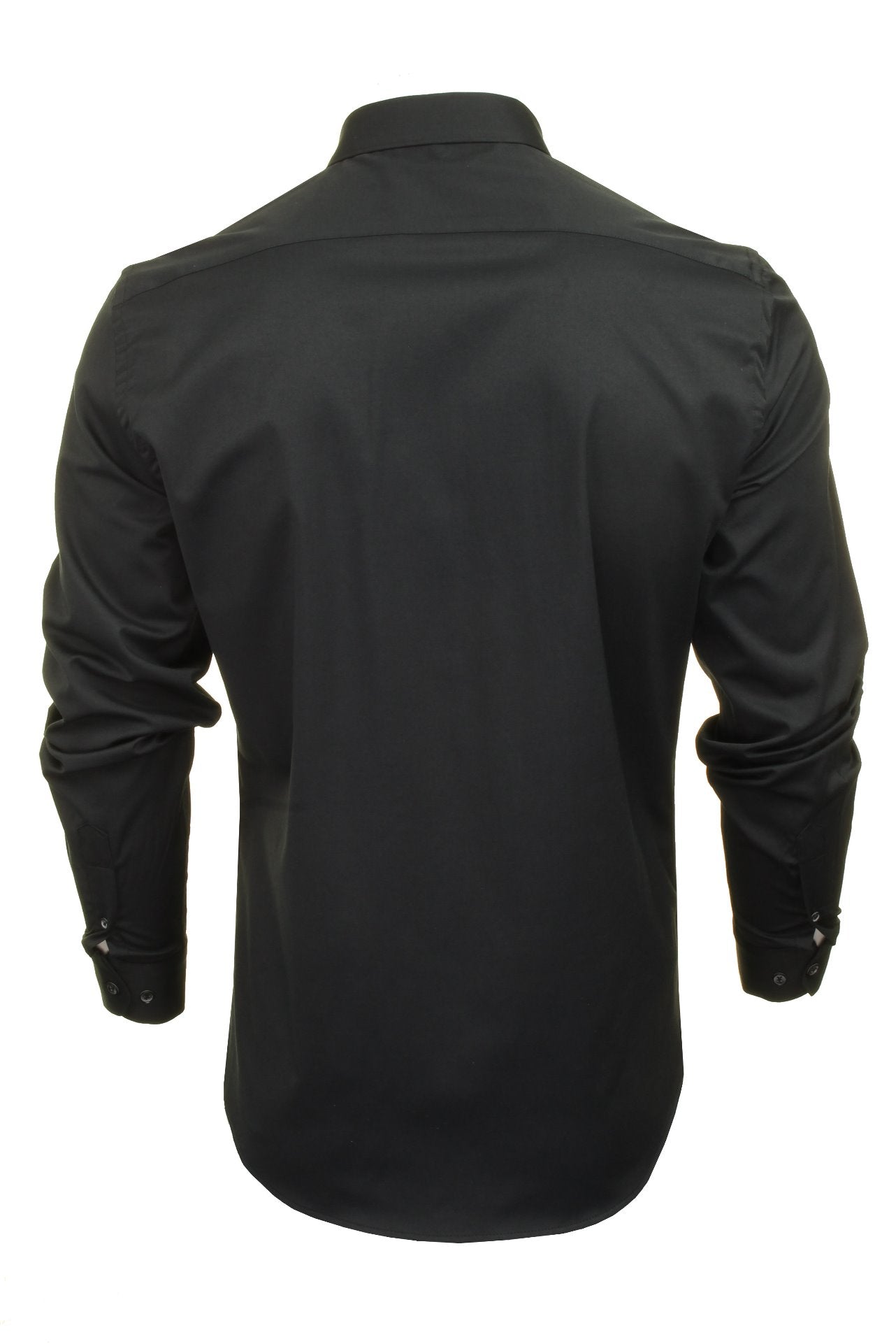 Xact Mens Long Sleeved Poplin Stretch Shirt - Slim Fit-3