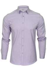 Xact Mens Long Sleeved Poplin Stretch Shirt - Slim Fit-Main Image
