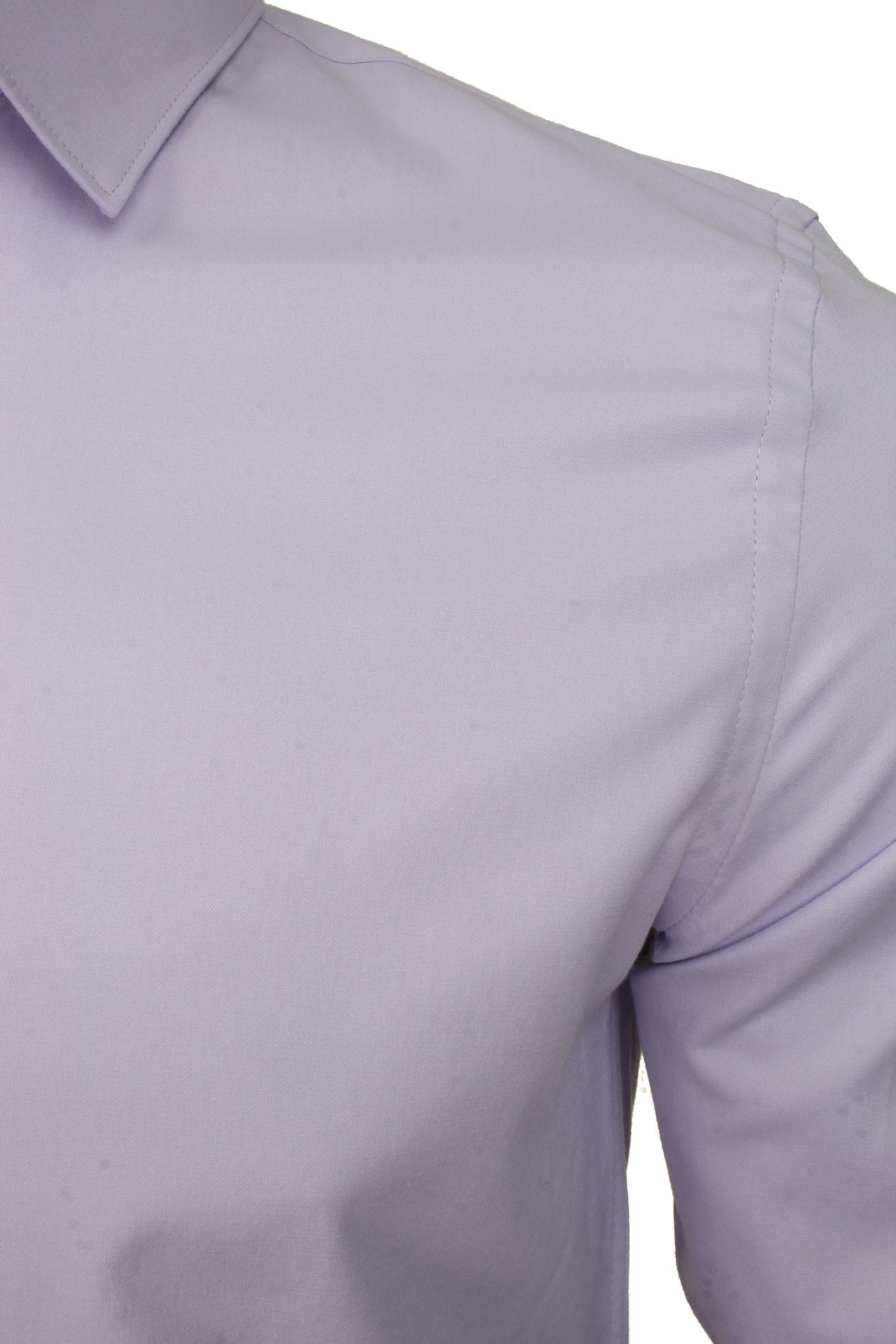 Xact Mens Long Sleeved Poplin Stretch Shirt - Slim Fit-2