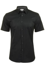 Xact Mens Short Sleeved Poplin Stretch Shirt - Slim Fit-2