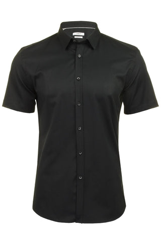 Xact Mens Short Sleeved Poplin Stretch Shirt - Slim Fit-Main Image