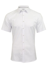 Xact Mens Short Sleeved Poplin Stretch Shirt - Slim Fit-Main Image