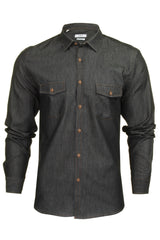 Xact Men's Lightweight Denim Shirt, Long Sleeved, Slim Fit-Main Image