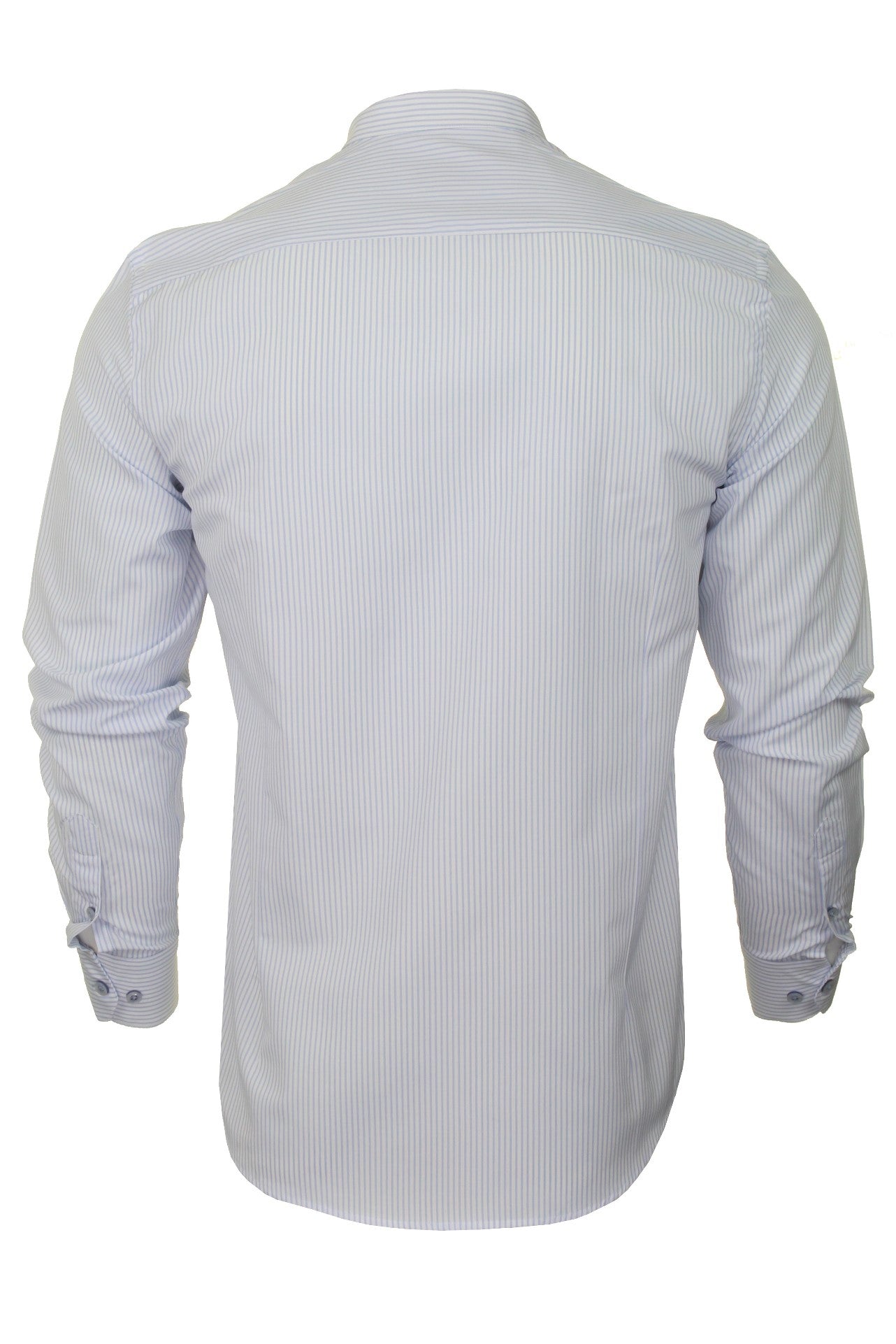 Xact Mens Stripe Grandad Shirt - Long Sleeved-3