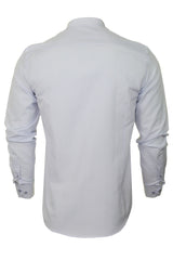 Xact Mens Stripe Grandad Shirt, Long Sleeved, Slim Fit-3