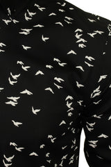 Xact Men's Bird Themed Print Shirt, 100% Cotton, Slim Fit, Long Sleeved, Button-Down Collar-2