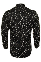 Xact Men's Bird Themed Print Shirt, 100% Cotton, Slim Fit, Long Sleeved, Button-Down Collar-3