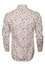 Xact Men's Bird Themed Print Shirt, 100% Cotton, Slim Fit, Long Sleeved, Button-Down Collar-3