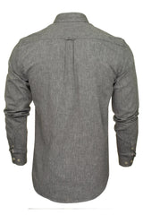 Xact Men's Long Sleeved Linen Shirt, Regular Fit, Standard Collar, Chest Pocket-3