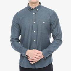 Xact Men's Oxford Long Sleeved Shirt, Button-Down Collar, Cotton Rich, Regular Fit-Main Image