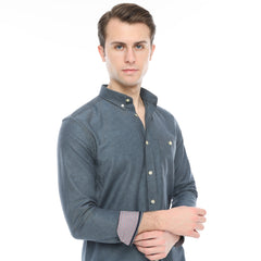 Xact Men's Oxford Long Sleeved Shirt, Button-Down Collar, Cotton Rich, Regular Fit