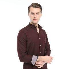 Xact Men's Oxford Long Sleeved Shirt, Button-Down Collar, Cotton Rich, Regular Fit