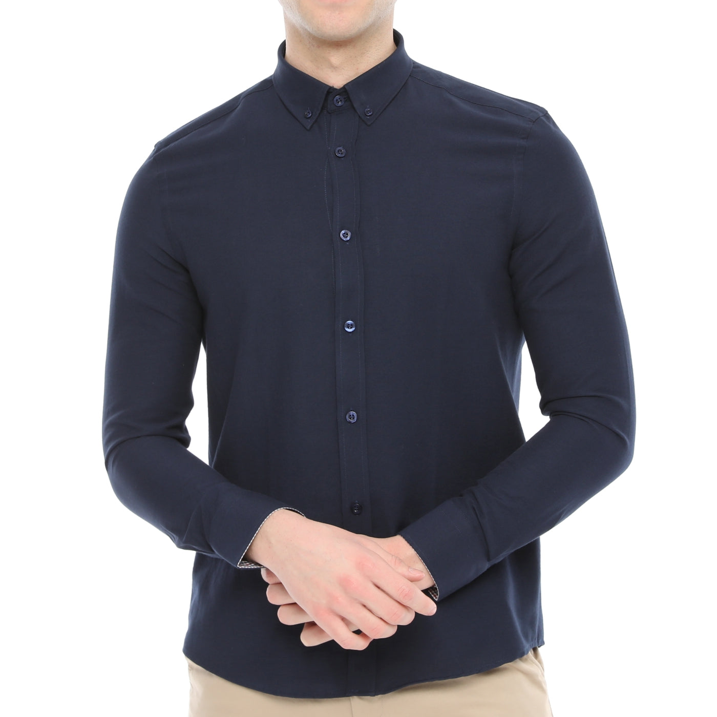 Xact Mens Button Down Oxford Shirt - Long Sleeved-Main Image