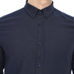 Xact Men's Oxford Long Sleeved Shirt, Button-Down Collar, Cotton Rich, Regular Fit