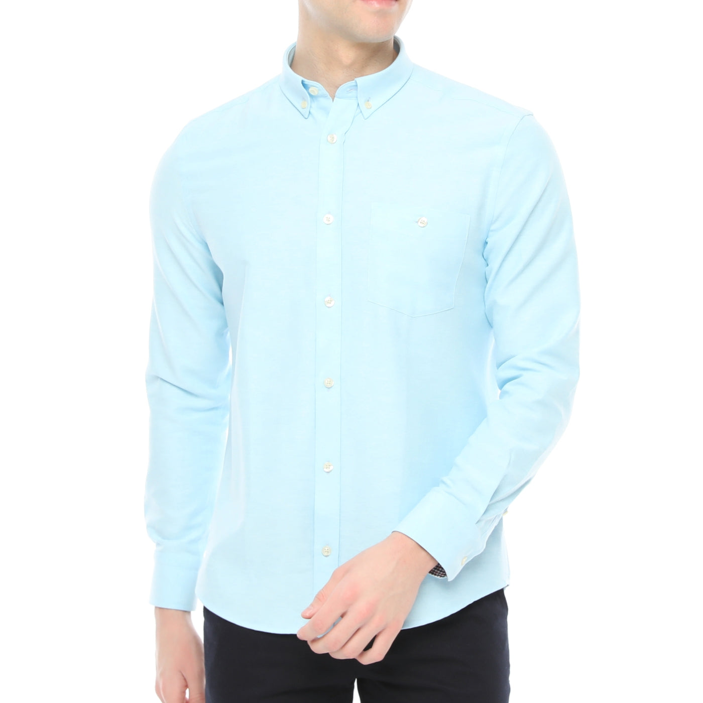 Xact Mens Button Down Oxford Shirt - Long Sleeved-Main Image