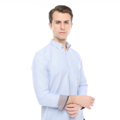 Xact Men's Oxford Long Sleeved Shirt, Button-Down Collar, Cotton Rich, Regular Fit