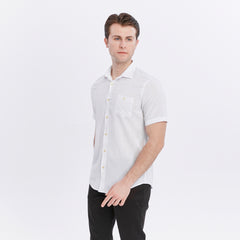 Xact Men's Short Sleeved Linen Shirt, Regular Fit, Standard Collar, Chest Pocket-3