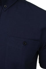 Xact Men's Oxford Short Sleeved Shirt, Button-Down Collar, Cotton Rich, Regular Fit-2