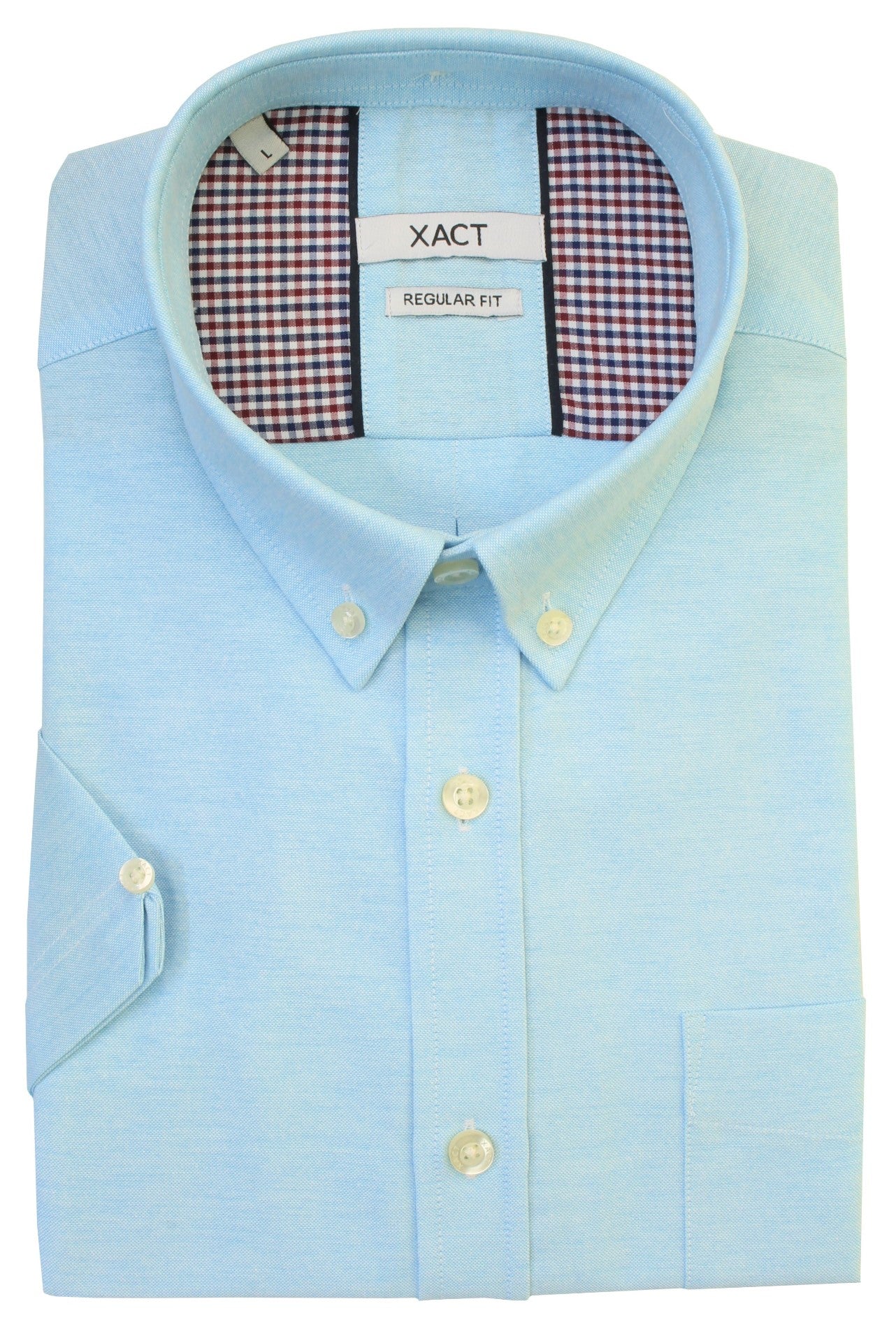 Xact Mens Button Down Oxford Shirt - Short Sleeved-3