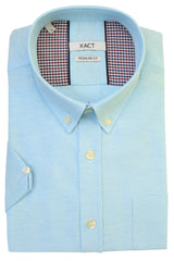 Xact Men's Oxford Short Sleeved Shirt, Button-Down Collar, Cotton Rich, Regular Fit-3