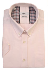 Xact Men's Oxford Short Sleeved Shirt, Button-Down Collar, Cotton Rich, Regular Fit-4