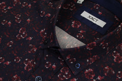 Xact Mens Floral Print Long Sleeved Shirt, Button-Down Collar, Slim Fit-4