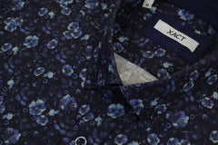 Xact Mens Floral Print Long Sleeved Shirt, Button-Down Collar, Slim Fit-4