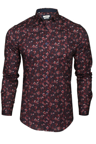 Xact Mens Floral Long Sleeved Shirt-Main Image