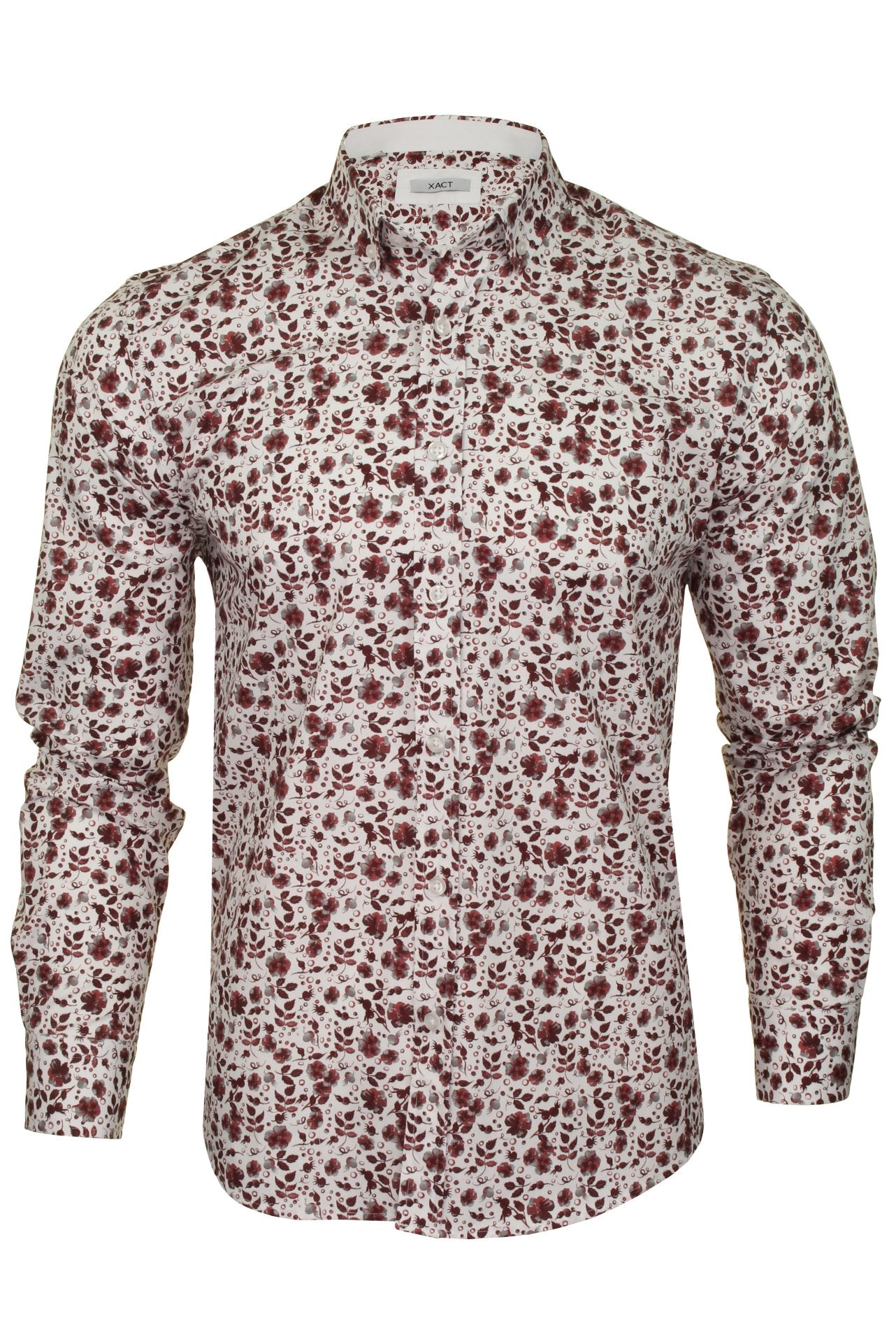 Xact Mens Floral Long Sleeved Shirt-Main Image
