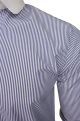 Xact Men's Penny/ Club Collar Striped Shirt, White Contrast Collar & Cuffs-2