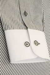 Xact Men's Penny/ Club Collar Striped Shirt, White Contrast Collar & Cuffs