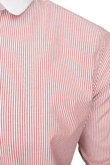 Xact Men's Penny/ Club Collar Striped Shirt, White Contrast Collar & Cuffs-2