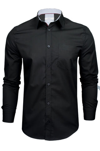 Xact Men's Long Sleeved Plain Poplin Shirt - Regular Fit-Main Image