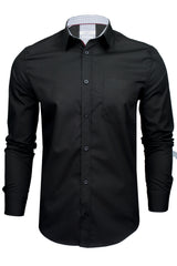 Xact Men's Long Sleeved Plain Poplin Shirt - Regular Fit-2