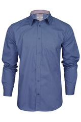 Xact Men's Long Sleeved Plain Poplin Shirt, Regular Fit-Main Image