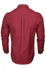 Xact Men's Gingham Check Shirt with Button-Down Collar - Long Sleeved-3