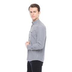 Xact Men's Gingham Check Shirt with Button-Down Collar - Long Sleeved-4