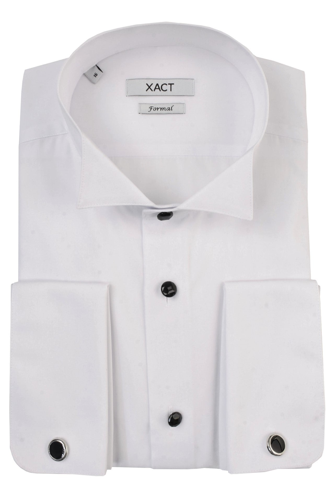 Xact Men's Formal Tuxedo/ Dress Shirt with Double Cuff and Cuff Links-Main Image