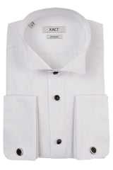 Xact Men's Formal Tuxedo/Dress Shirt with Double Cuff and Cuff Links-Main Image