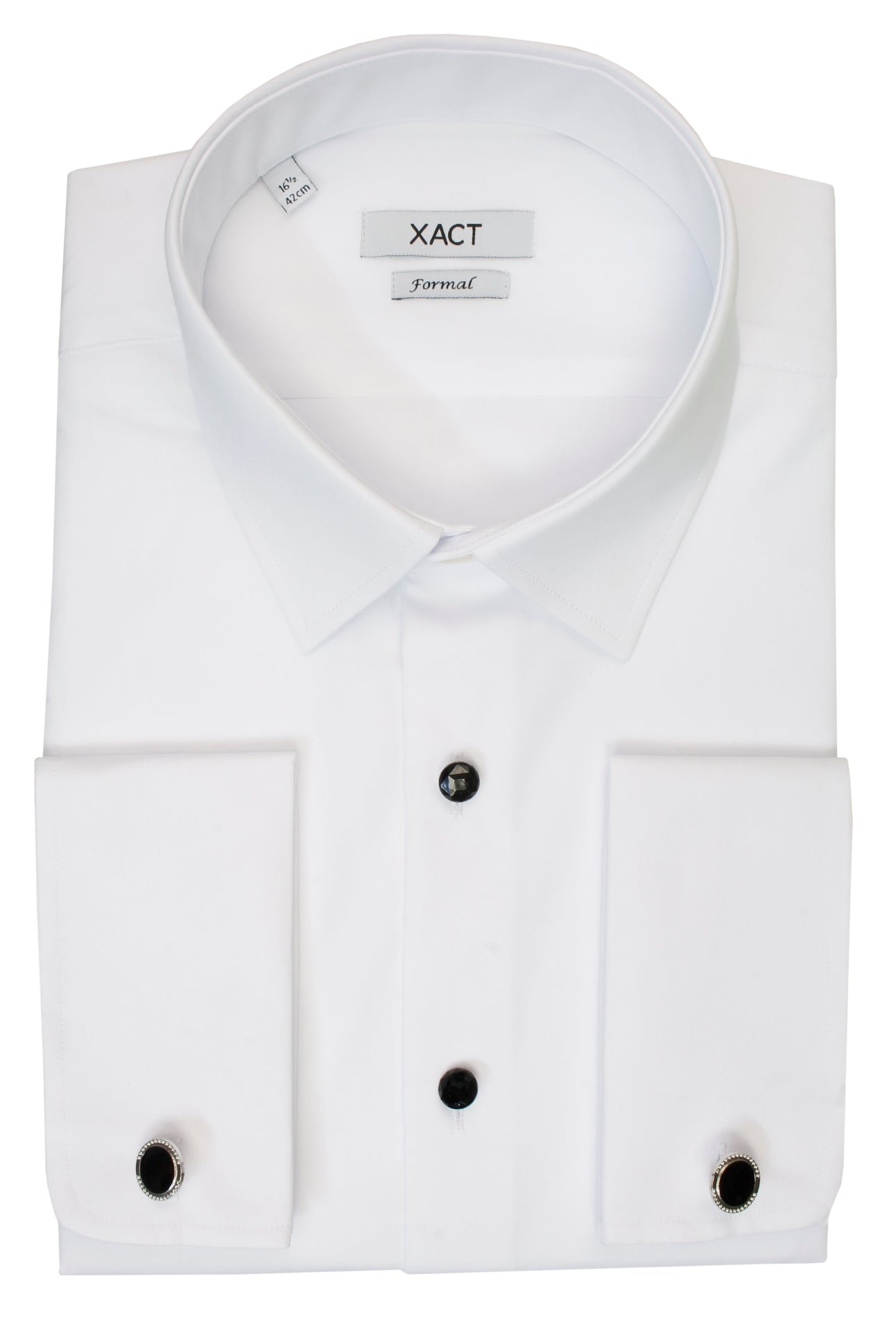 Xact Men's Formal Tuxedo/ Dress Shirt with Double Cuff and Cuff Links-Main Image
