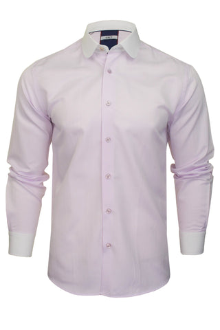 Xact Men's Club/ Penny Collar Shirt - White Contrast Collar & Cuffs-Main Image