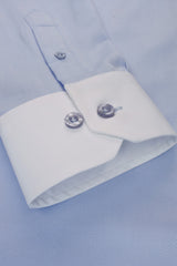 Xact Men's Club/ Penny Collar Shirt - White Contrast Collar & Cuffs