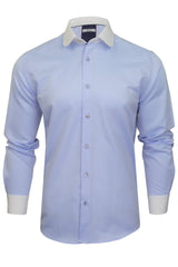 Xact Men's Club/ Penny Collar Shirt - White Contrast Collar & Cuffs-Main Image