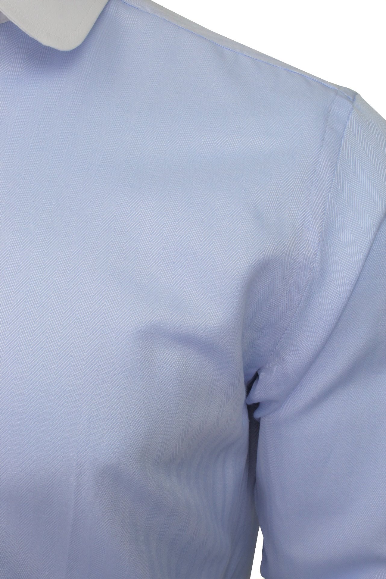 Xact Men's Club/ Penny Collar Shirt - White Contrast Collar & Cuffs-2