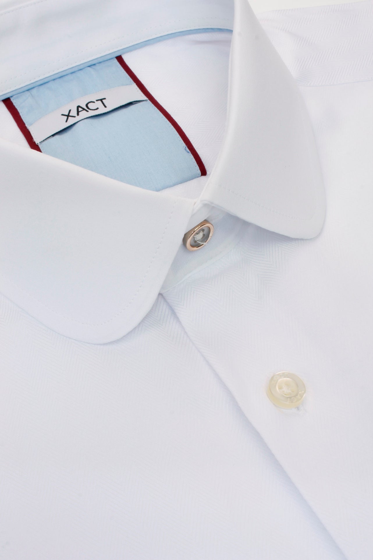 Xact Men's Club/ Penny Collar Shirt - White Contrast Collar & Cuffs-4
