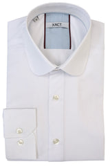 Xact Men's Club/ Penny Collar Shirt - White Contrast Collar & Cuffs