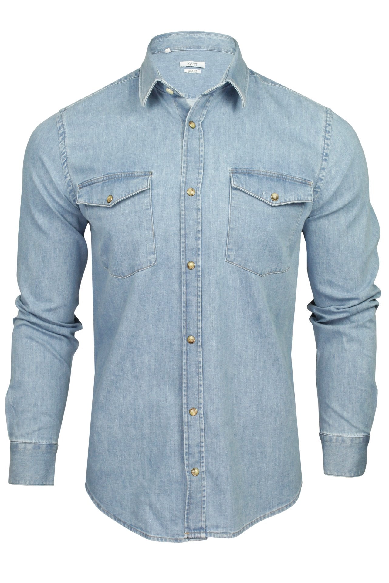 Xact Mens 6.6 oz Denim Shirt - Long Sleeved-Main Image