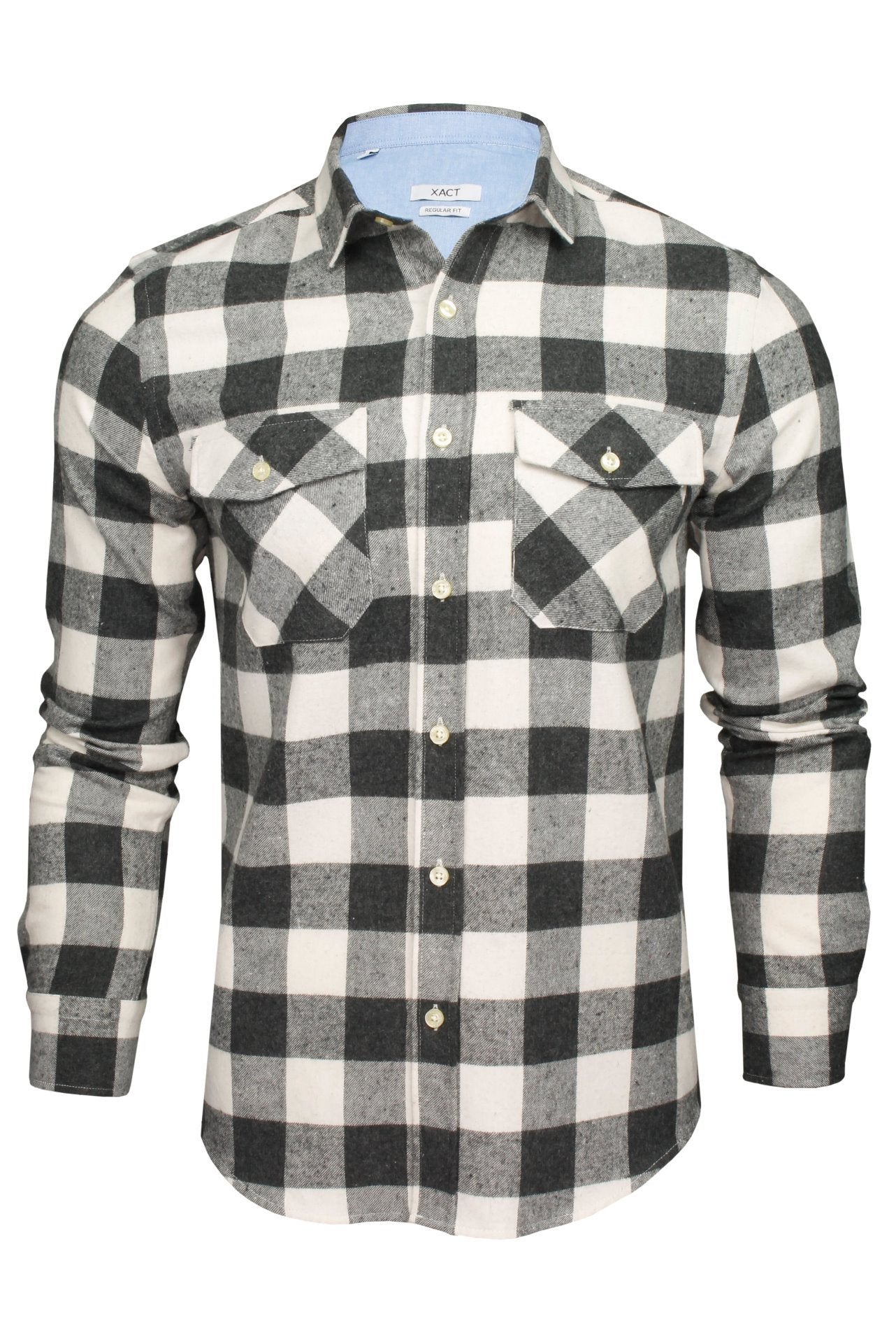 Xact Mens Soft Flannel Buffalo Check Shirt - Long Sleeved-Main Image