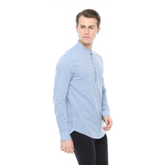 Xact Mens Cotton Linen Grandad Band Collar Tunic Shirt, Long Sleeved, Regular Fit-4
