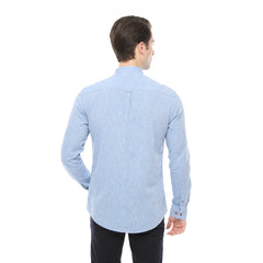 Xact Mens Cotton Linen Grandad Band Collar Tunic Shirt, Long Sleeved, Regular Fit